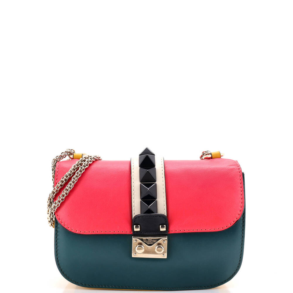 Valentino Garavani Small Glam Lock Covered Studs Shoulder Bag